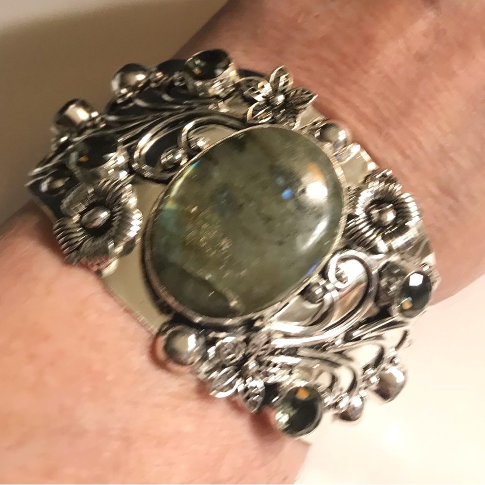 Labradorite 925 Sterling Silver Cuff Bracelet